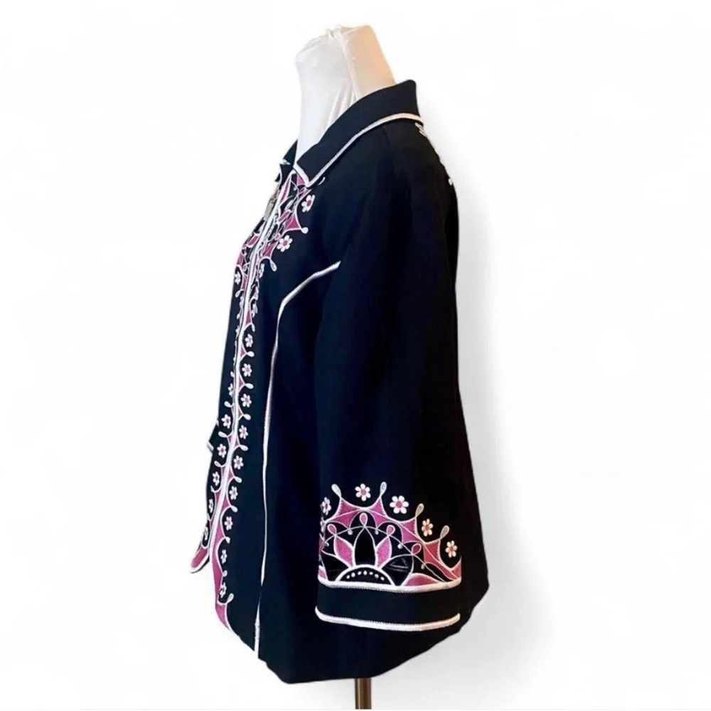 Bob Mackie Wearable Art Embroidered Blazer, Size L - Picture 2 of 9